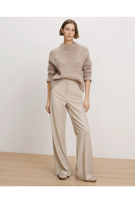 Veronica Beard Holt Wide-Leg Pant Oatmeal