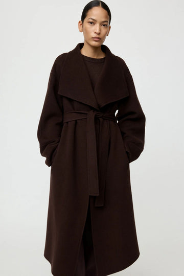 Soft Goat Long Coat Mocha