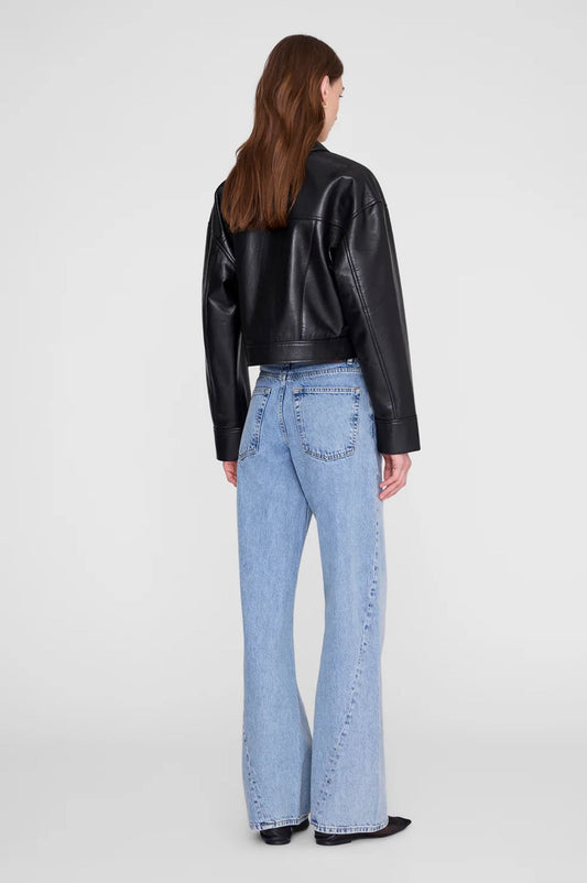 Anine Bing Assan Jacket Black Recycled Leather