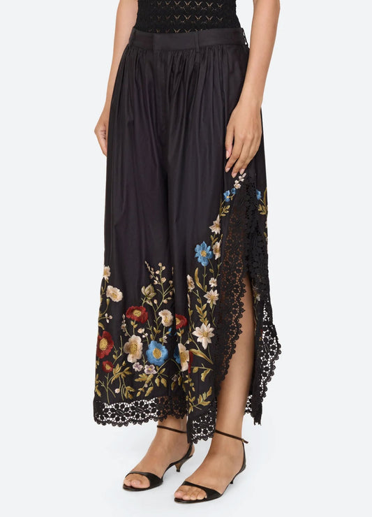 Sea NY Ruwa Embroidered Pants Black