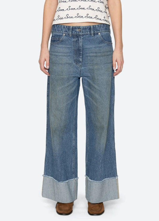 Sea NY Zayna Straight Leg Jeans Blue