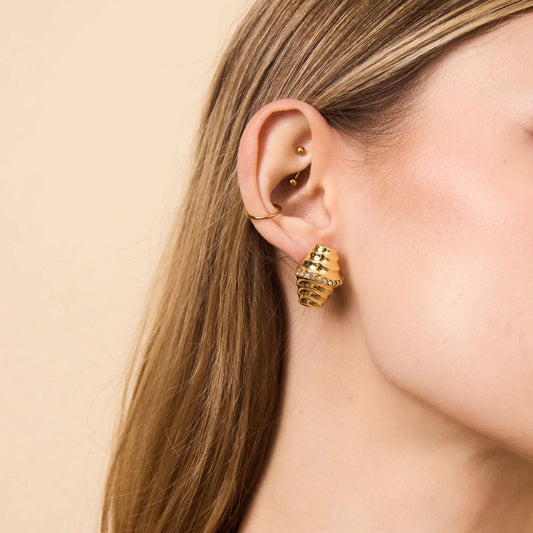 By Alona Miele Earrings Gold with Cubic Zirconia